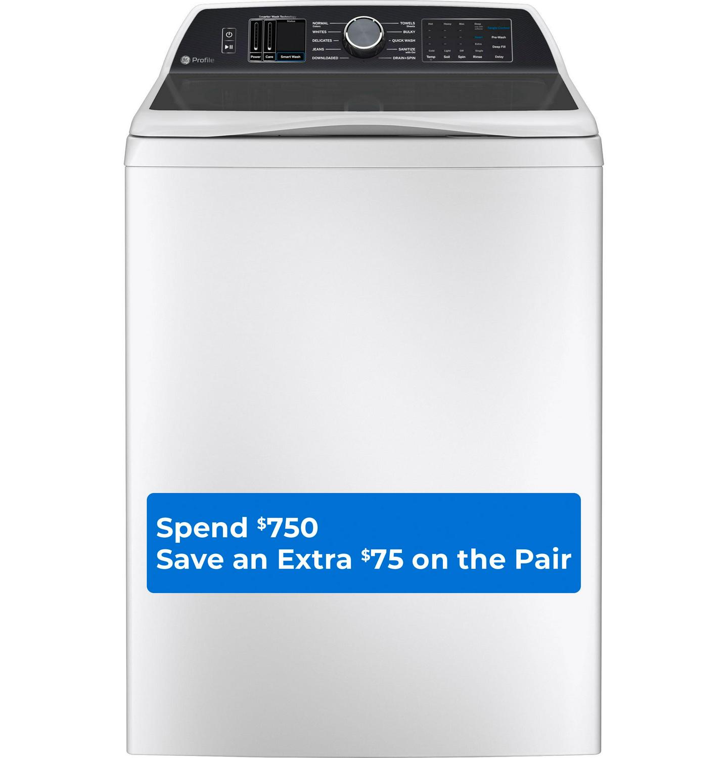 GE Profile 5.3-cu ft High Efficiency Agitator Smart Top-Load Washer (White) ENERGY STAR