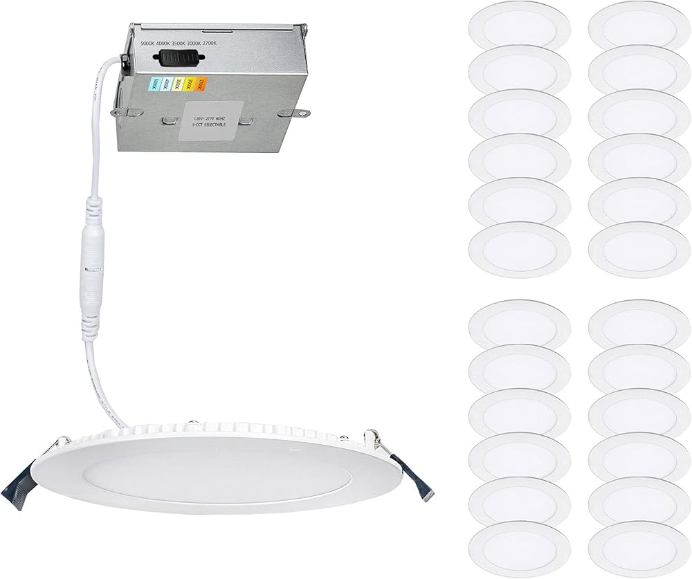 Lotos 4in LED Round 5-CCT Selectable 2700K-3000K-3500K-4000K-5000K Recessed Kit in White (Pack of 24)