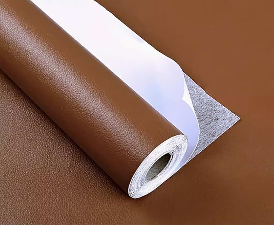 Leather Repair Patch Tape Kit, Self Adhesive Leather Repair for Furniture, Couch, Sofa, Car Seats,Office Chair,Vinyl Repair Kit (Brown,158x50 inch)