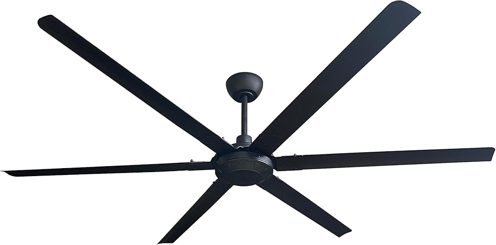 78 Inch, 6 Blades BLDC Big Ceiling Fan, High Volume Low Speed Outdoor Fan with Powerful Brushless DC Motor Reversible Industrial Commercial and Residential, 13200 CFM at 135 RPM with IR Remote