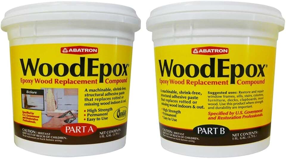 Abatron WoodEpox Kit - 2 Gallon - 2-Part Structural Epoxy Adhesive and Wood Hardener - Wood Filler Putty