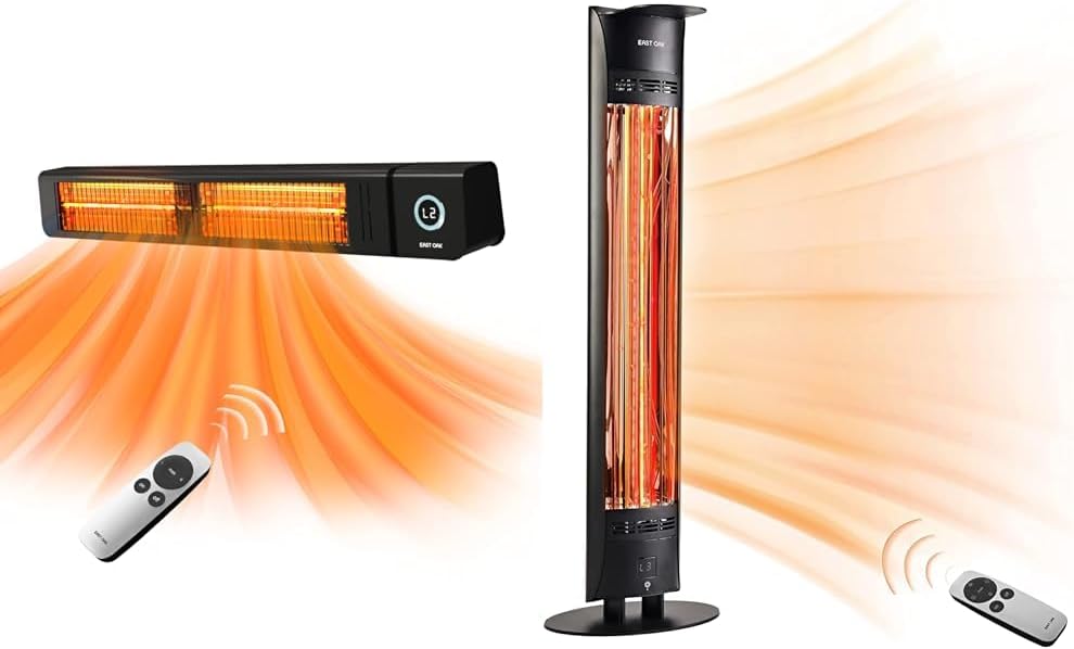 EAST OAK Patio Heater for Commercial Use, 4000W Wall Mounted Infrared Heater & Outdoor Patio Heater,1500W Portable Outdoor Indoor Electric Heater