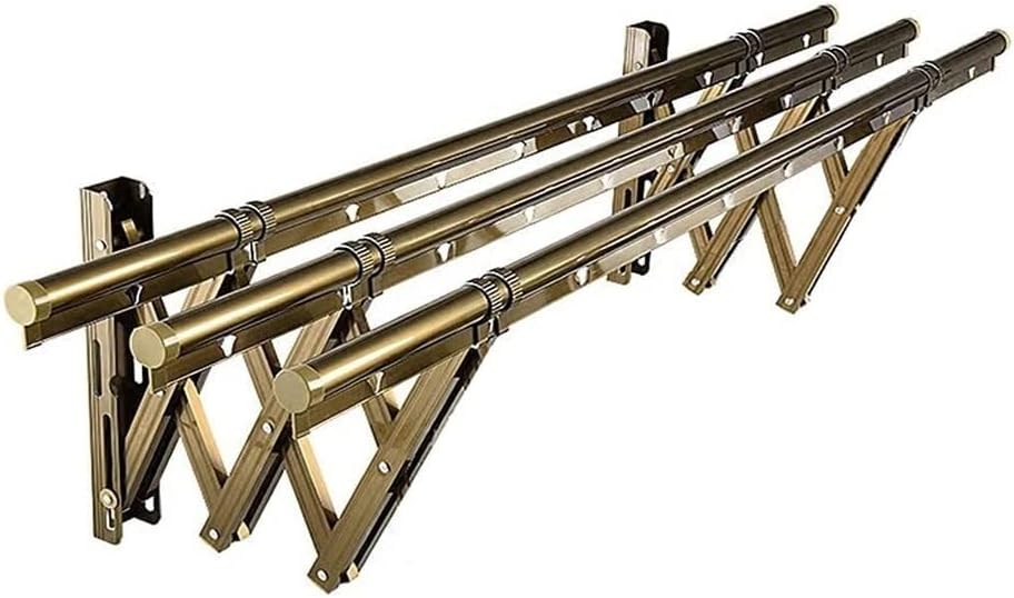 Wall Mounted Clothes Drying Rack Space Saving Extendable Foldable Clothes Airer Drying Rack Towel Rail Bar Bathroom with Windproof Hook Easy Storage (Size : 3 Rails)