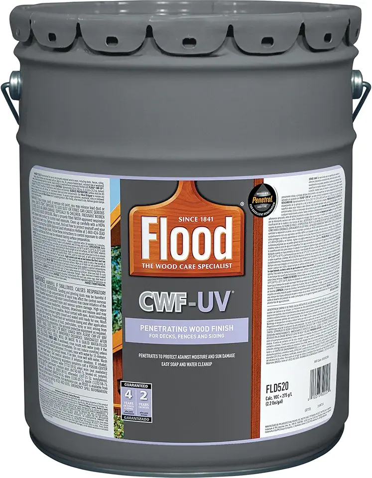 Flood 5 gal. Honey Gold Transparent CWF-UV Exterior Wood Stain