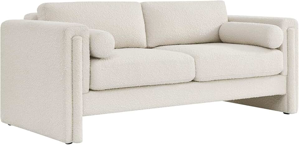 Modway Visible Upholstered Modern Boucle Fabric Sofa in Ivory
