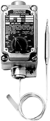 Johnson Controls A19AUC-1C Penn Series A19 Thermostat for Hazardous Location, SPDT Switch Action, -34 to 10°C Range, 2.8°C Differential, 3/8