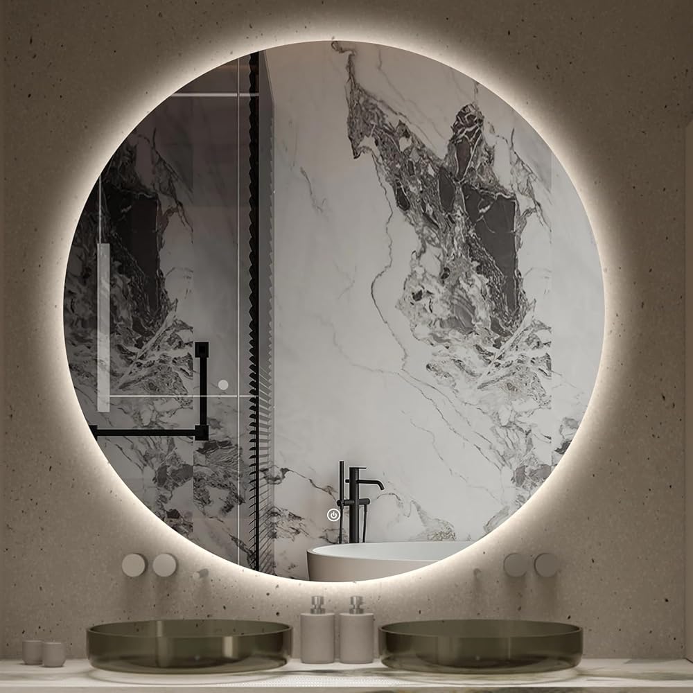 Round LED Bathroom Mirror, 40