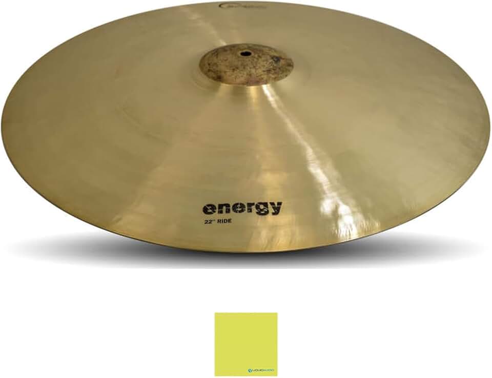 Dream Cymbals and Gongs 22 Inch Ride Cymbal (ERI22) Bundle with Liquid Audio Instrument Polishing Cloth - Dream Energy Series