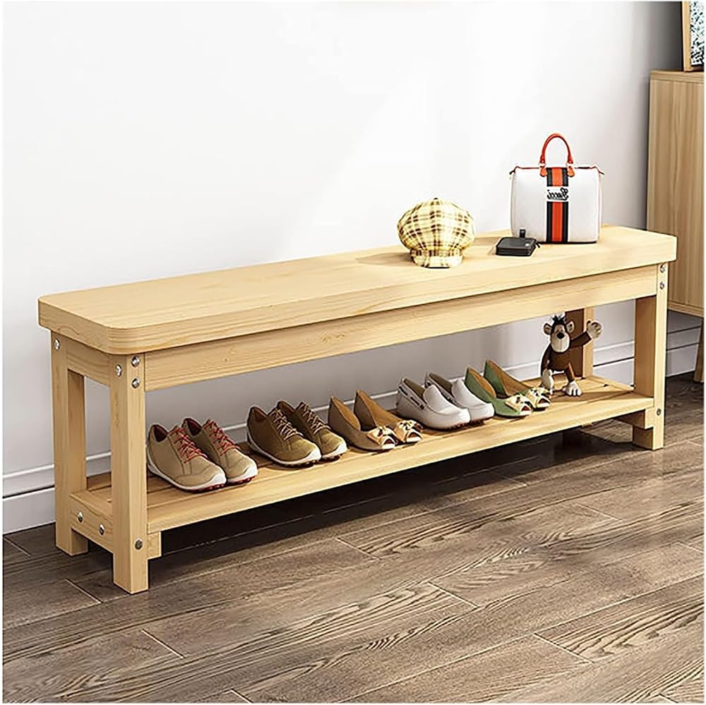 Shoe Storage Bench Entryway Hallway Furniture, Solid Wood Entryway Bench,Wooden Shoe Bench Dining Bench Bedroom Bench,Rustic Farmhouse Bench Seat(60x30x40cm(24x12x16inch))