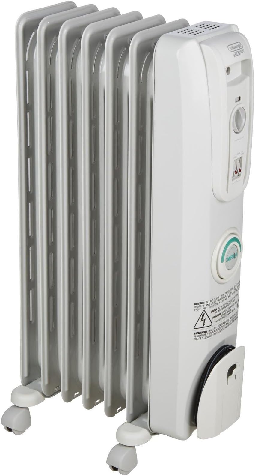 De'Longhi Oil filled Radiator Heater, 1500W Electric Space Heater for indoor use, portable room heater, Energy Saving, full room like office and bedroom with safety features, EW7707CM