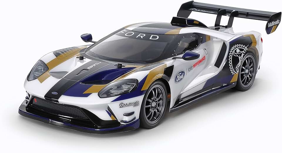 TAMIYA 58689 1:10 Ford GT Mk.II 2020 (TT-02), Remote Controlled Car, RC Vehicle, Making, Assembly Kit Model, Unisex Adult,Multicoloured