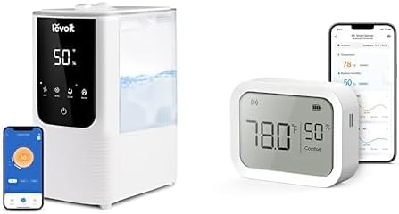 LEVOIT OasisMist Smart Cool and Warm Mist Humidifiers for Bedroom & LEVOIT Smart Temperature Humidity Sensor