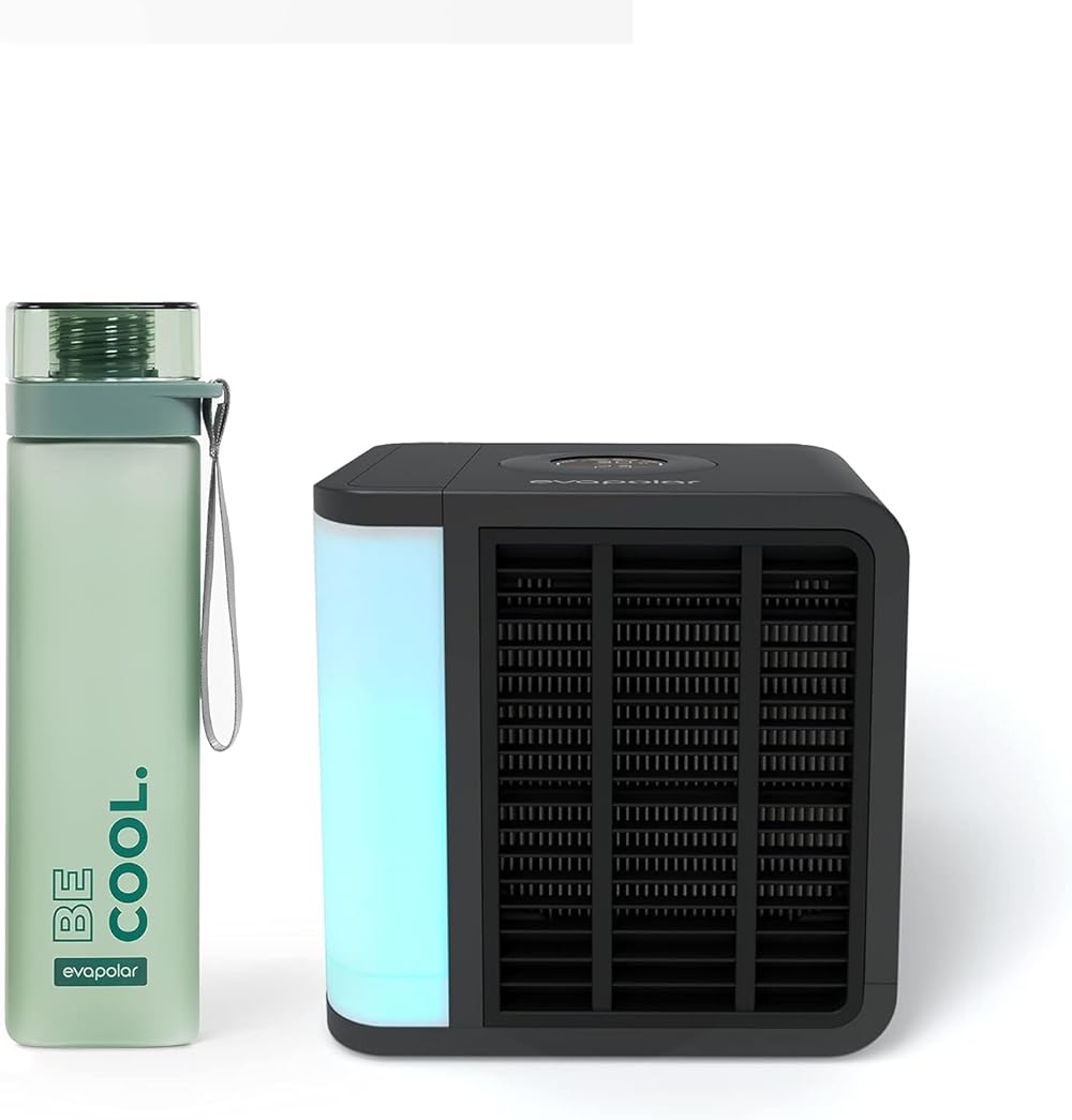 Evapolar evaLIGHTplus Personal Evaporative Air Cooler (Black) and Leak Proof Water evaBottle