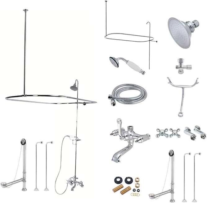 Kingston Brass CCK1141AX Vintage Clawfoot Tub Faucet Package, 7-7/16