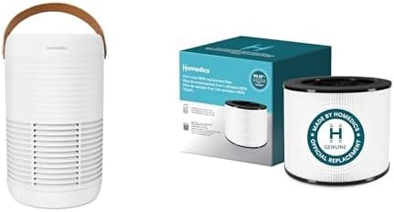 Homedics Air Purifier Bundle, AP-T95 3-1 Smart Air Purifer Plus an EXTRA AIR FILTER. Removes up 99.97% Airborn Allergens in 975 SqFt. Creat Less Dust, Pet Hair and Lint In Your Life