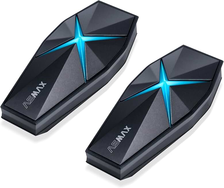 F1 Motorcycle Bluetooth Headset, 10 Riders Mesh Helmet Communication Systems, AI Voice Control Motorcycle Intercom, 50Min Fast Charging, Auto Volume Control/ENC Noise Reduction/Magnetic Mount