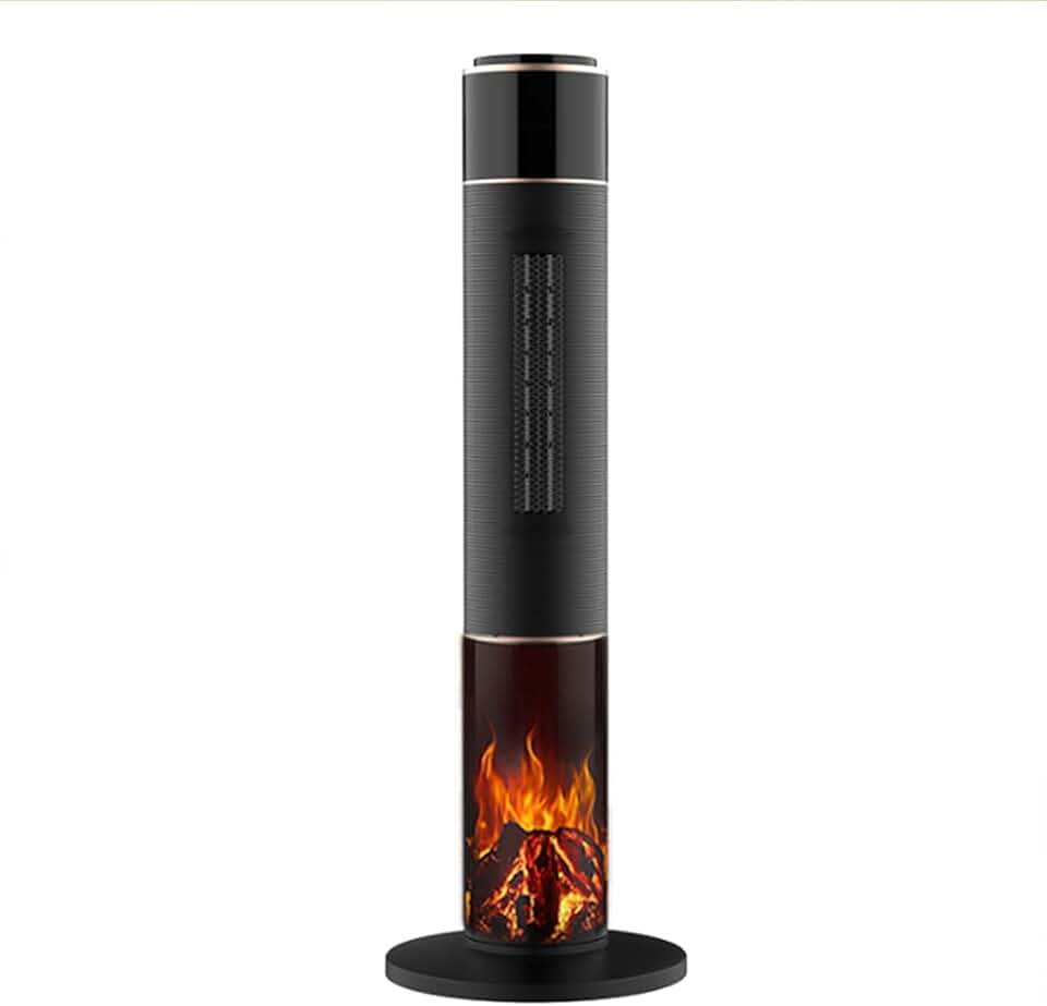 Electric Tower Heater, Freestanding/Outdoor Infrared Heater with Led Flame Light, 3 Power Modes,Perfect for Outdoor Decoration