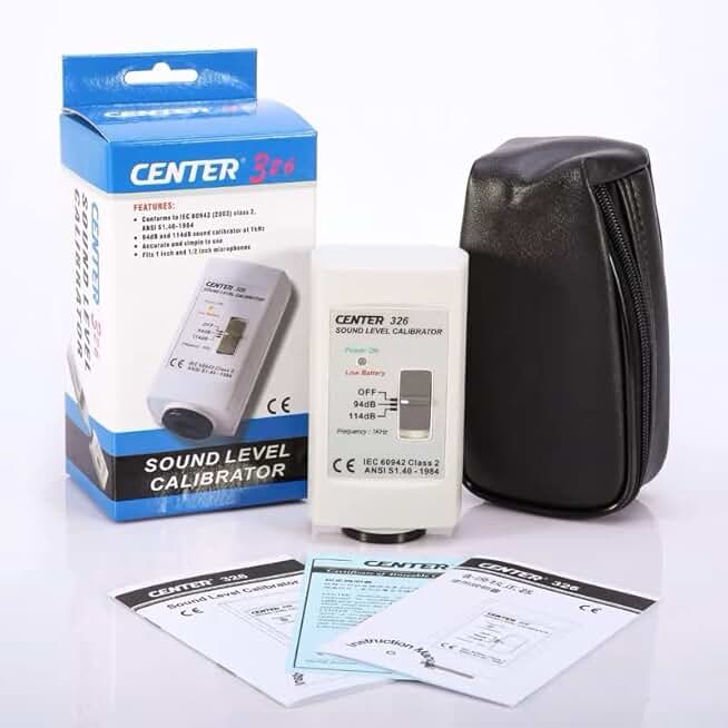Center 326 Sound Level Calibrator for Sound Level Meter 94dB and 114dB Sound Calibration at 1KHz CENTER326 Sound Level Meter CENTER-326