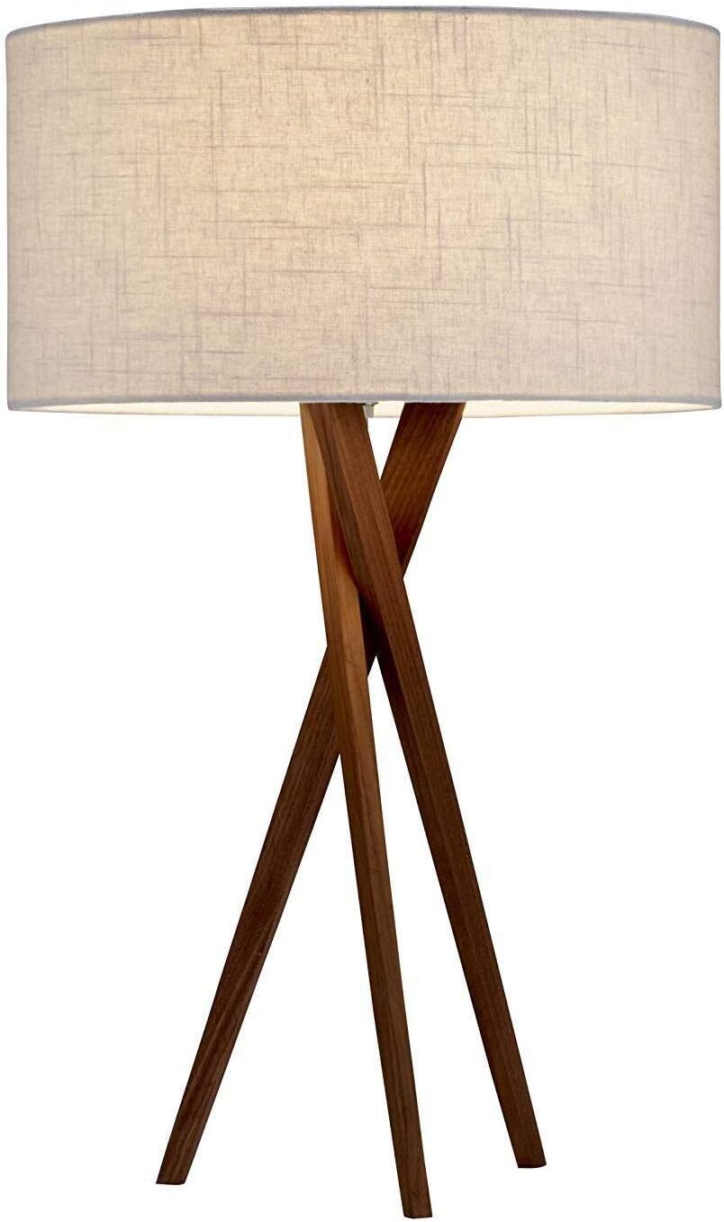 Adesso 3226-15 Brooklyn Table Lamp, 29.5 in., 100 W Incandescent/ 26W CFL, Walnut Wood, 1 Table Lamp