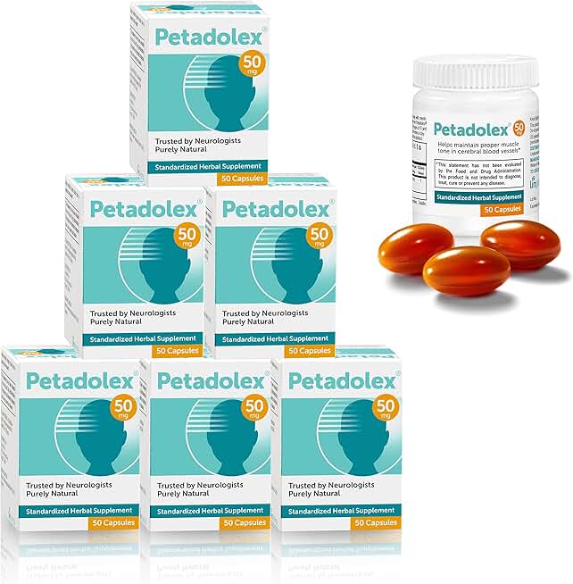 Petadolex 50mg Patented PA-Free Butterbur Root Extract for Brain Health – 6 Btl.