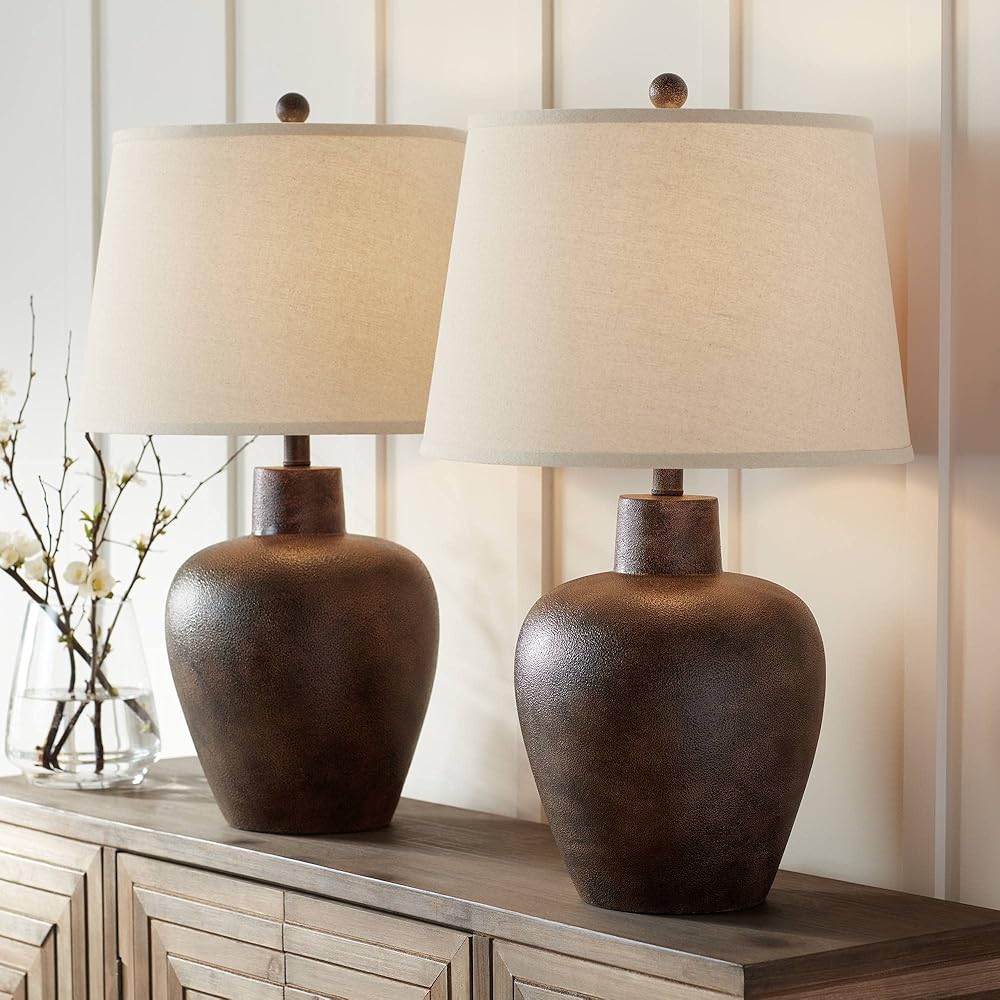 Regency Hill Glenn Farmhouse Rustic Southwestern Table Lamps 27
