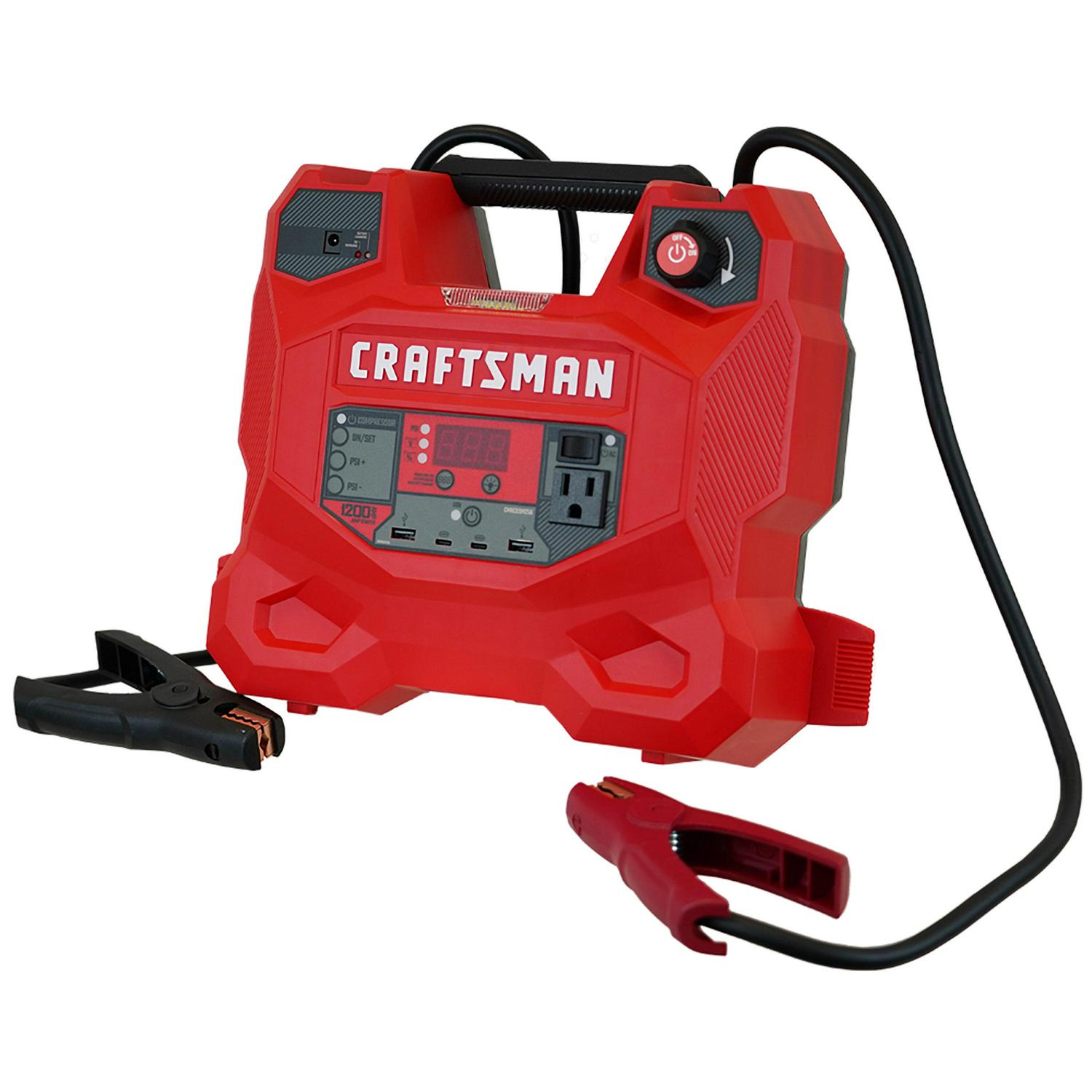CRAFTSMAN 1200-Amp 12-Volt Portable Car Battery Jump Starter with Digital Display