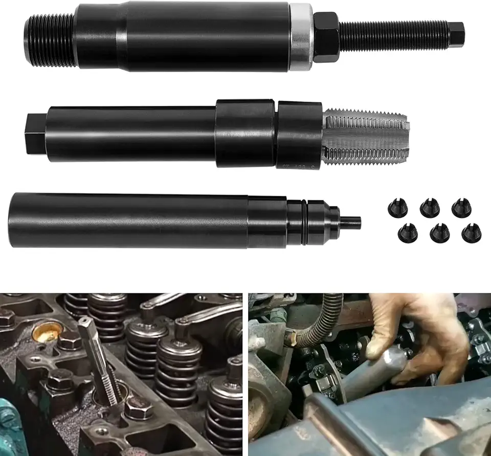 DT466E DT530E Electronic Diesel Fuel Injector Sleeve Cup Tube Puller Remover Installer Set with Cup Plug Kit