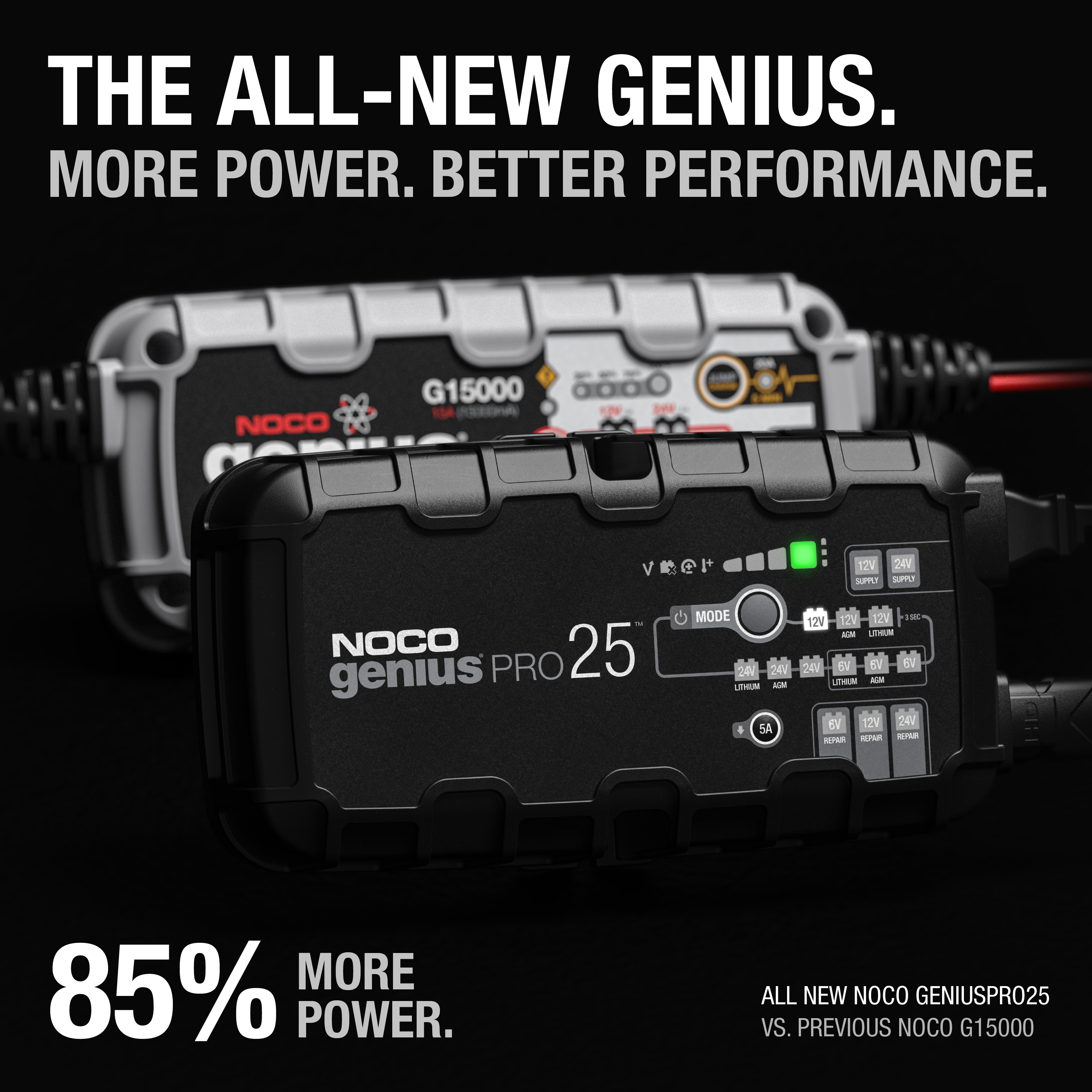 NOCO GENIUSPRO25 25A 6V/12V/24V Professional Smart Battery Charger and Maintainer