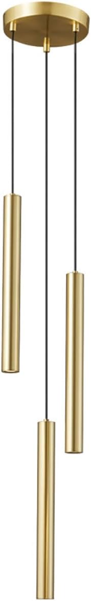 3-Light Led Lights for Kitchen Island, 3000K/4000K/6000K Dimmable, 9W Led Cluster Lighting, Modern Small Hanging Lamp Elier Lights for Dining Room Bar Hallway/Brass