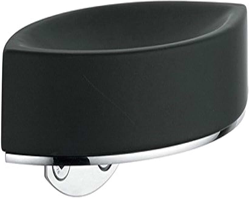 Glam Wall Mounted Ceramic Soap Dish, Black