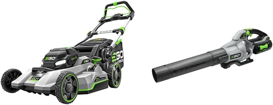 EGO Power+ 21-Inch Self-Propelled Mower, 580 CFM 56-Volt Leaf Blower, Battery and Charger Bundle