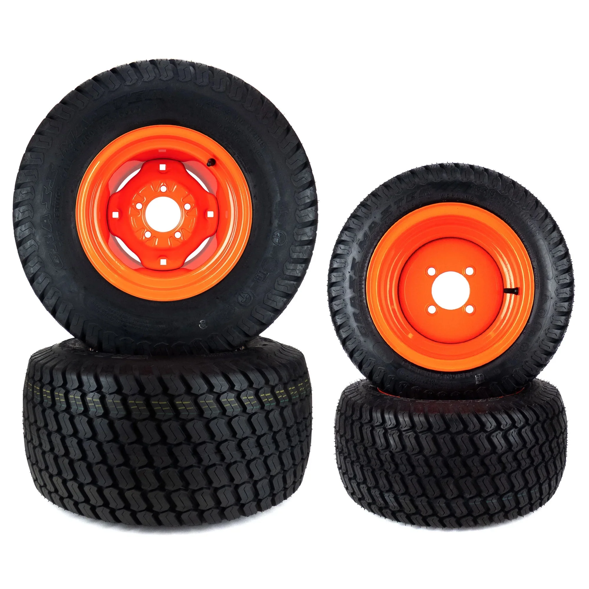 (4) Turf Front and Rear Wheel Assemblies Fits Kubota BX2370, BX2380, BX24D, BX25
