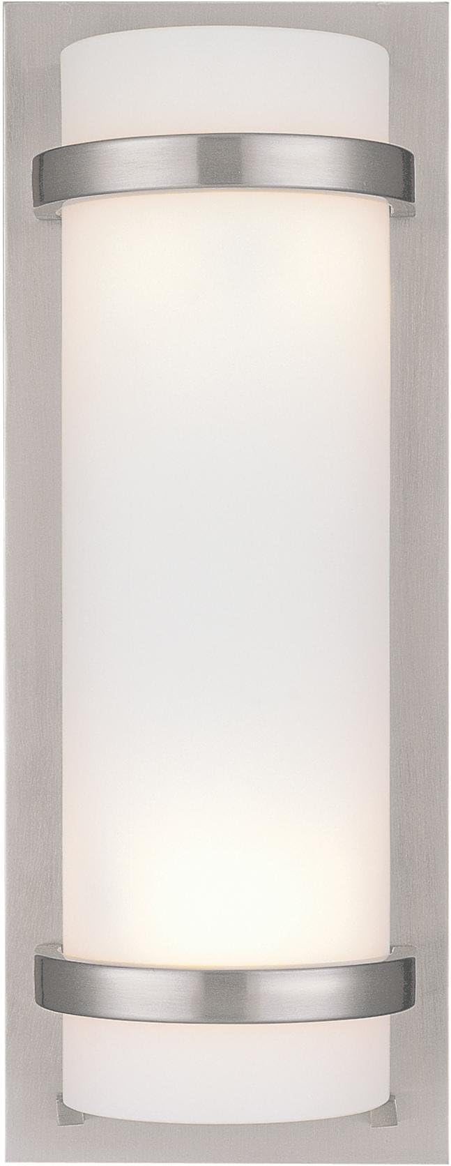 Minka Lavery Wall Sconce Lighting 341-84 Fieldale Lodge Rectangular White Etched Glass Wall Sconce Lighting, 2 Light 200 Total Watts, 17