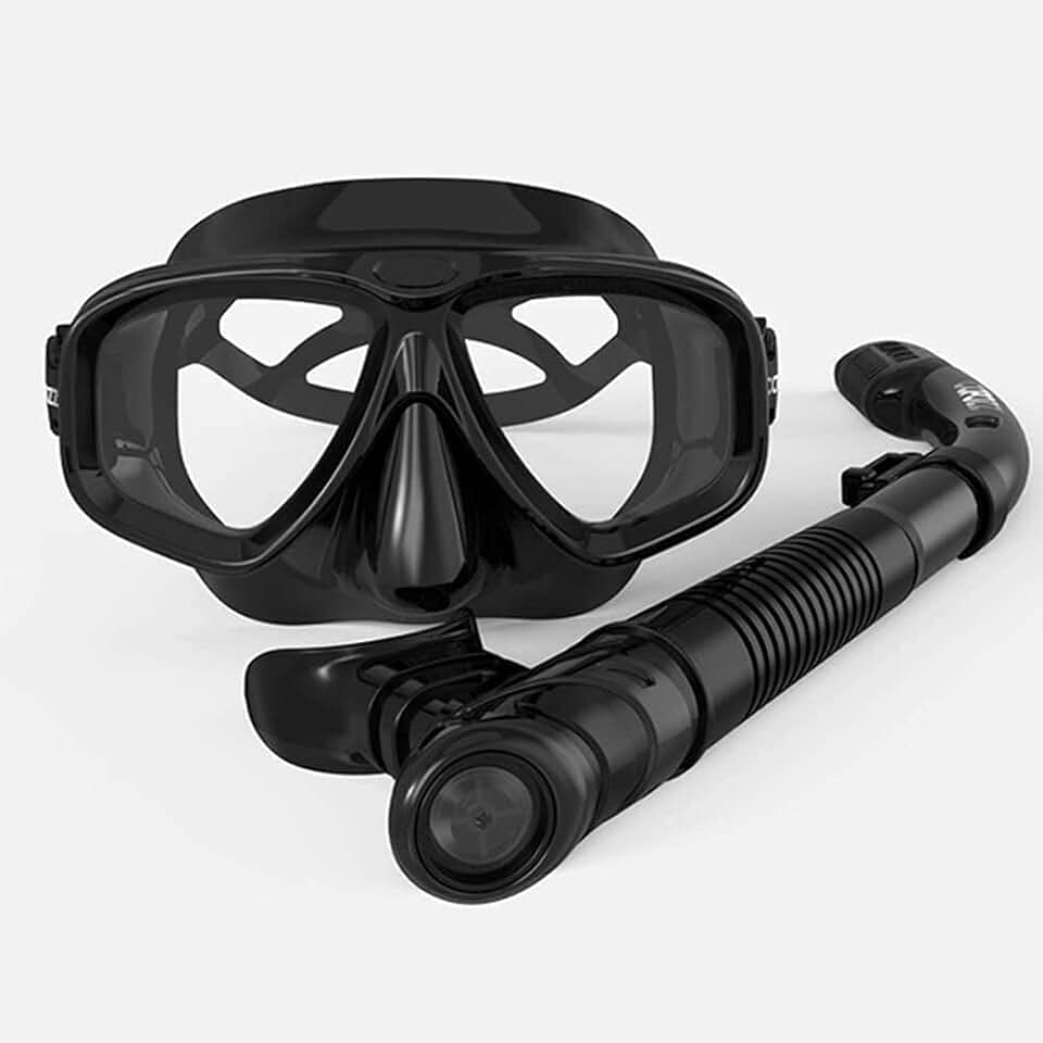 Snorkel Mask Set, Snorkeling Gear–Dry Snorkel Set and Mask Adults Anti Fog 180 Degree Seaview, Very Suitable for Diving Enthusiasts,Multiple Colour Masks