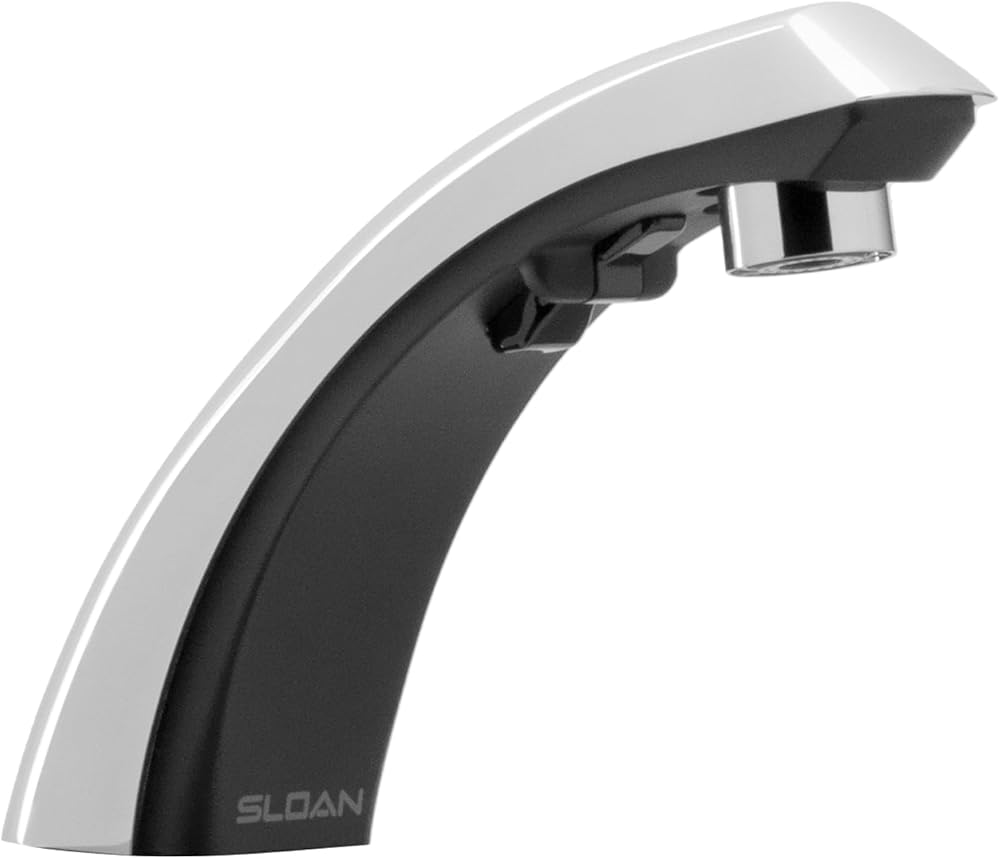 Sloan Optima EBF-85 Sensor Activated Touch-Free Faucet, Commercial Grade with Quick Connect Fittings - 0.5GPM Deck-Mounted Mid Body, Polished Chrome Finish, 3315010BT