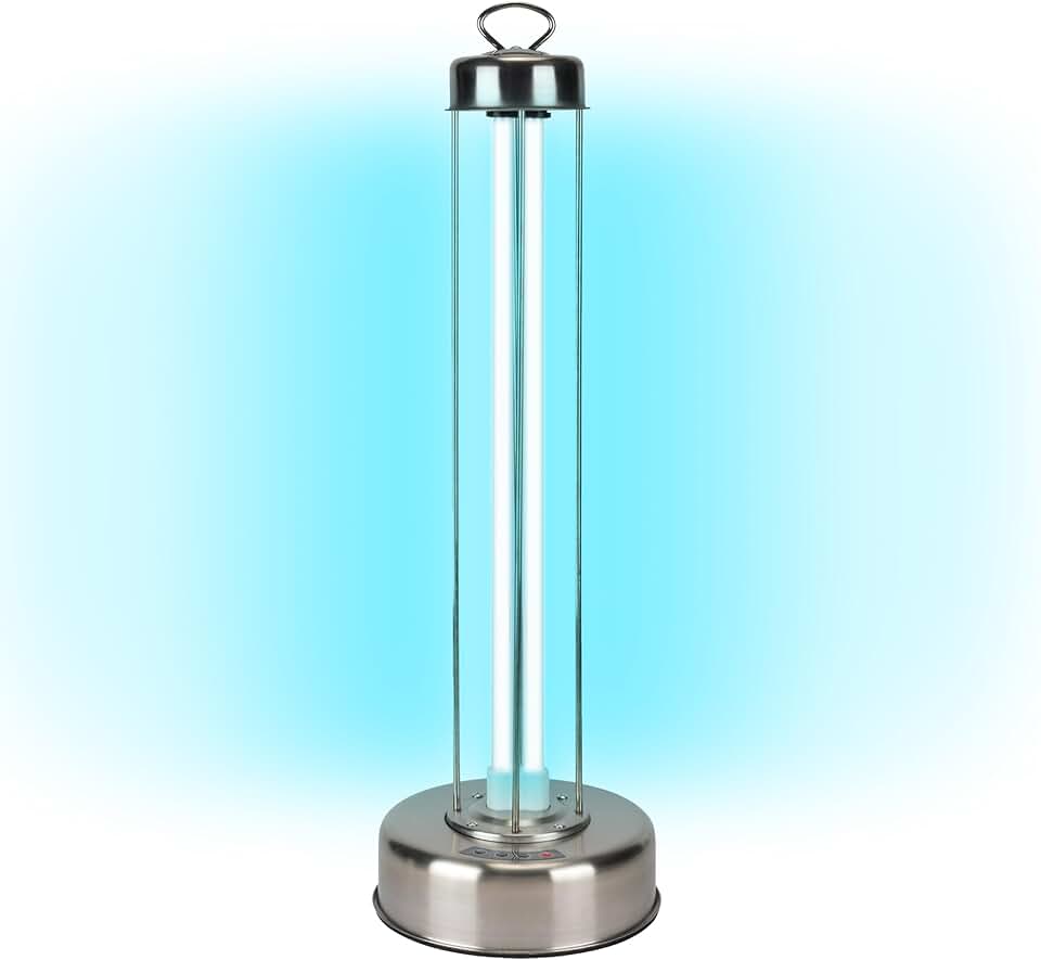 Room Surface UV Light Sanitizer - USA 100W Professional Grade UV-C Lamp for Commercial & Home Use with Timer, & 10,000hr Bulb, EPA Registered, Lab Certified 99.9% Germ Kill in 15 Mins