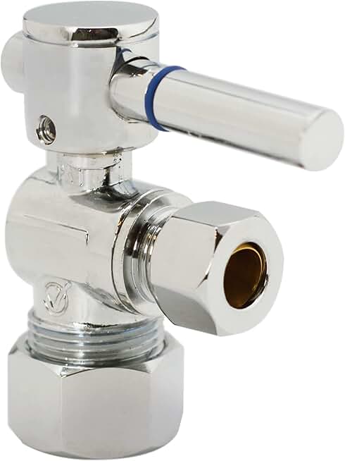 Westbrass D105BL-20-05 1/4-Turn Lever Handle Angle Stop Shut Off Valve, 5/8