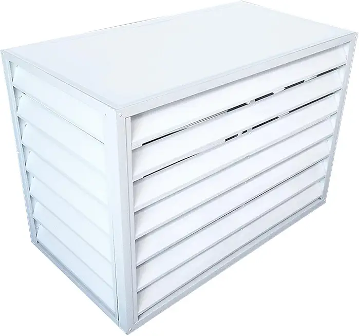 Air conditioner rain cover, Outdoor unit mini split air conditioner cover, fence to hide air conditioner , Noise Reduction , Suitable for indoor and outdoor ( Color : White flat roof , Size : 100*60*8