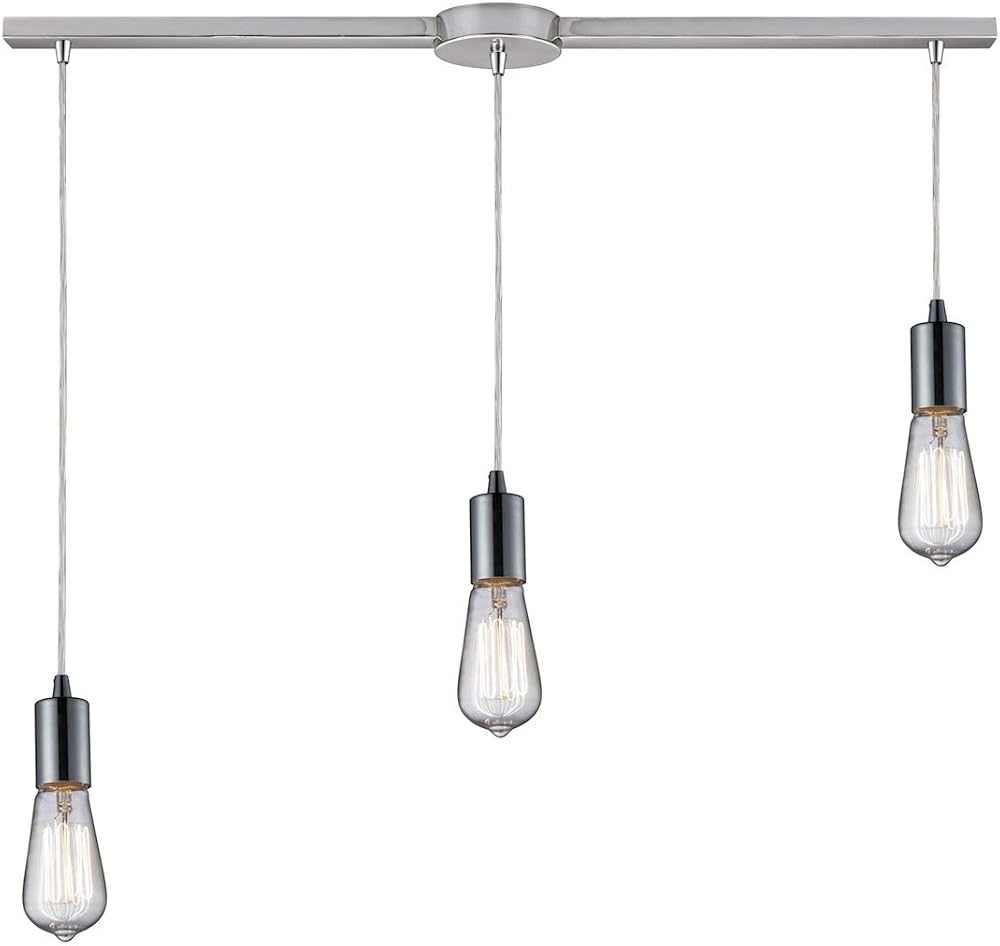 Elk 60056-3L Menlow Park 3-Light Pendant, 36 by 4-Inch, Polished Chrome Finish