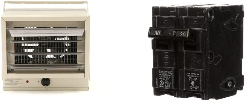 Fahrenheat FUH Electric Heater for Garage, Factory, Basement, Warehouse, and Outdoor Use, Beige | Q230 30-Amp Double Pole Type QP Circuit Breaker