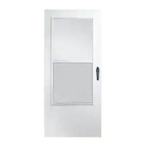 EMCO EMCO 36 in. x 80 in. White Universal 3/4-Light Aluminum Storm Door with Black Hardware
