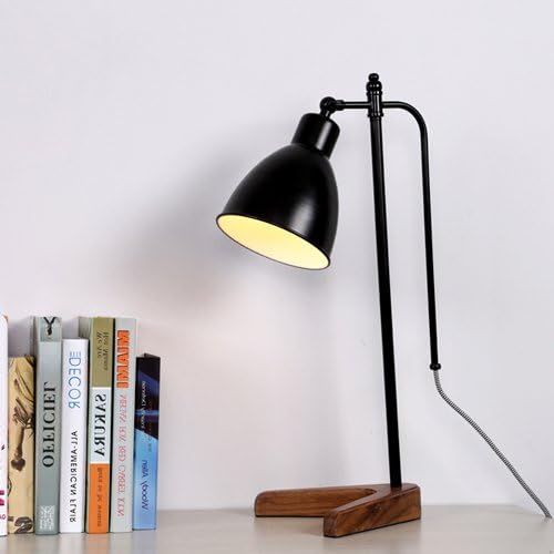Modern Wood Desk Light Designer Table Lamp Reading Lights Study Lamp Work Lamp Office Lamp Bedside Nightstand Lamp - Energy LED E27 Table Light Decor (Color : Walnut Color)