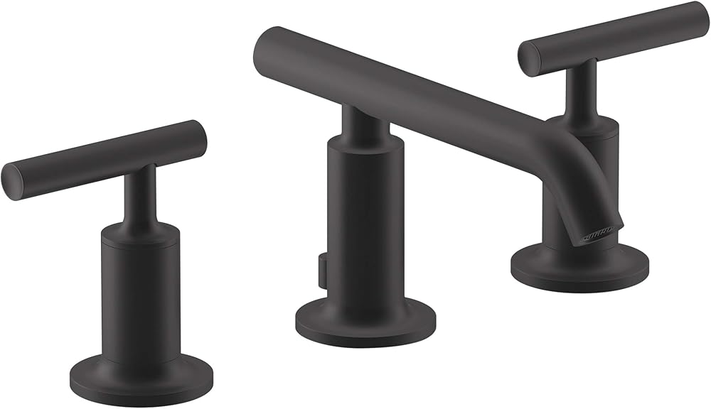 KOHLER K-14410-4-BL Purist Bathroom Sink Faucet, Matte Black