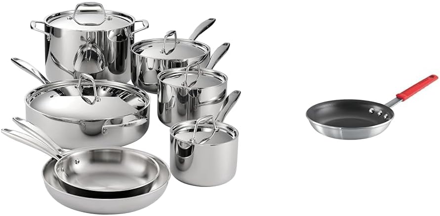Tramontina 12-Piece Tri-Ply Clad Cookware Set with 8-Inch and 10-Inch Fry Pans, 80114/534DS Model