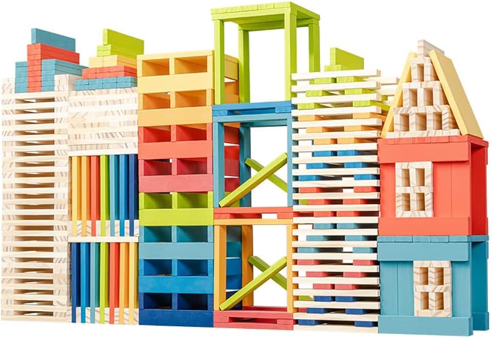Archimedes Free Children's Assembly of Kapla Building Blocks, Original Solid Wood Construction of Wooden Toys, Kapu Boys and Girls