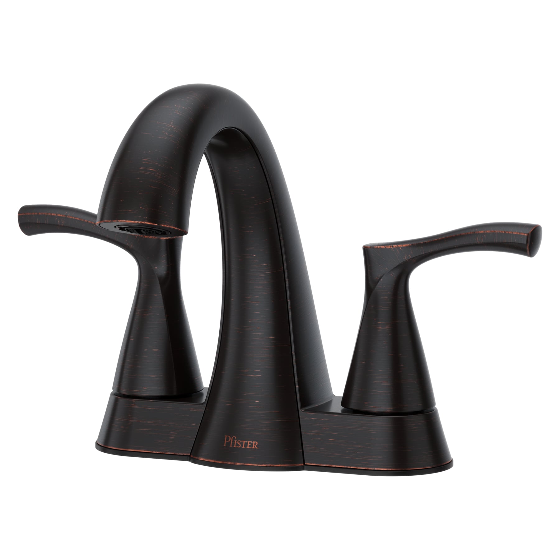 Pfister Masey Tuscan Bronze 4-in centerset 2-handle WaterSense Bathroom Sink Faucet with Drain and Deck Plate