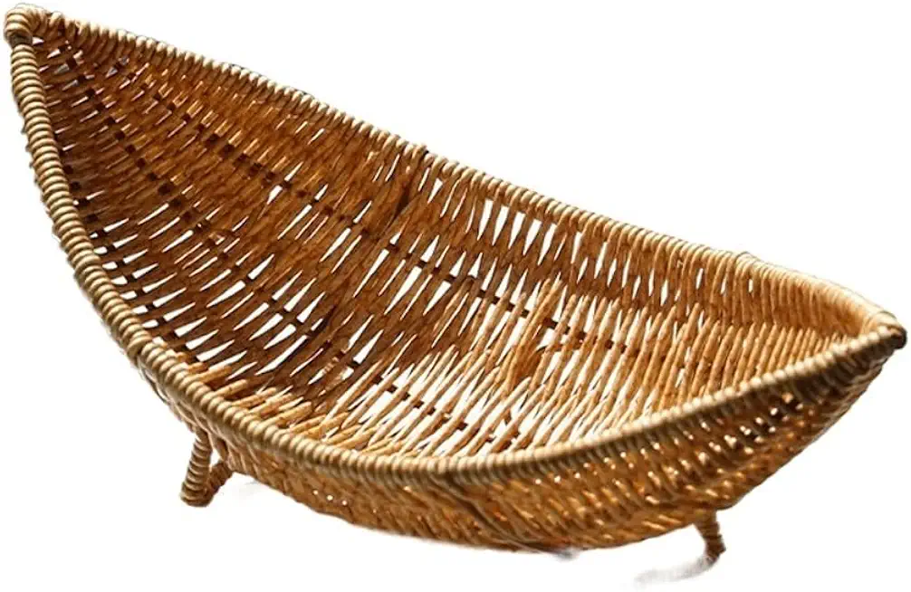 European light luxury feng shui fruit plate, plastic rattan weaving creative living room tea household plate, 12*29cm