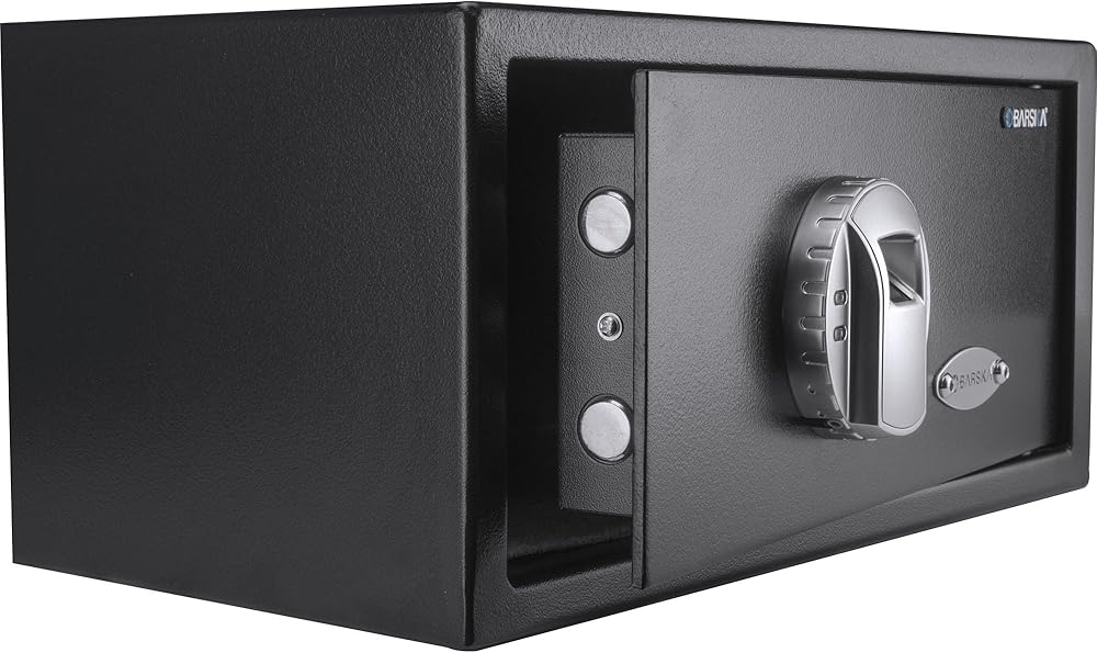 Barska AX11224 Biometric Fingerprint Security Home Safe Box 0.79 Cubic Ft, Black