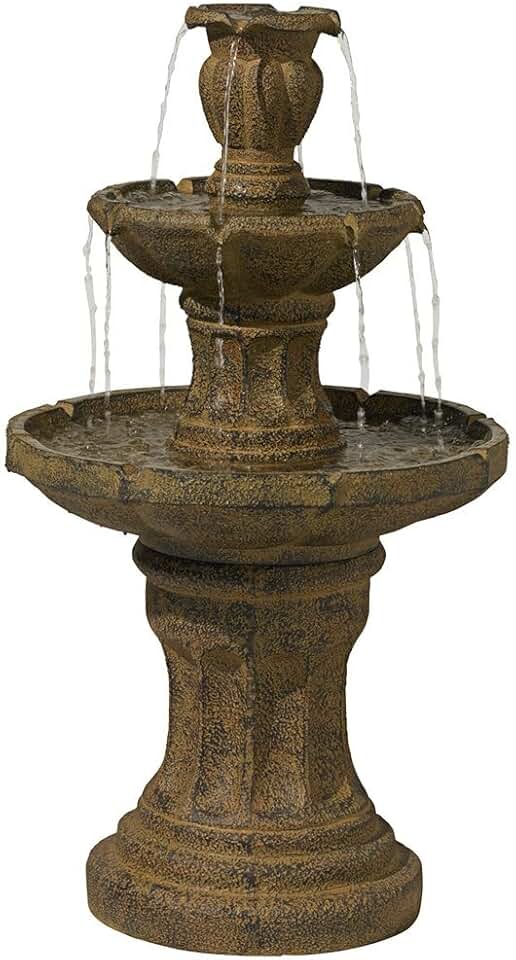 Tuscan Garden Classic Rustic Outdoor Floor Fountain and Waterfalls 41 1/2