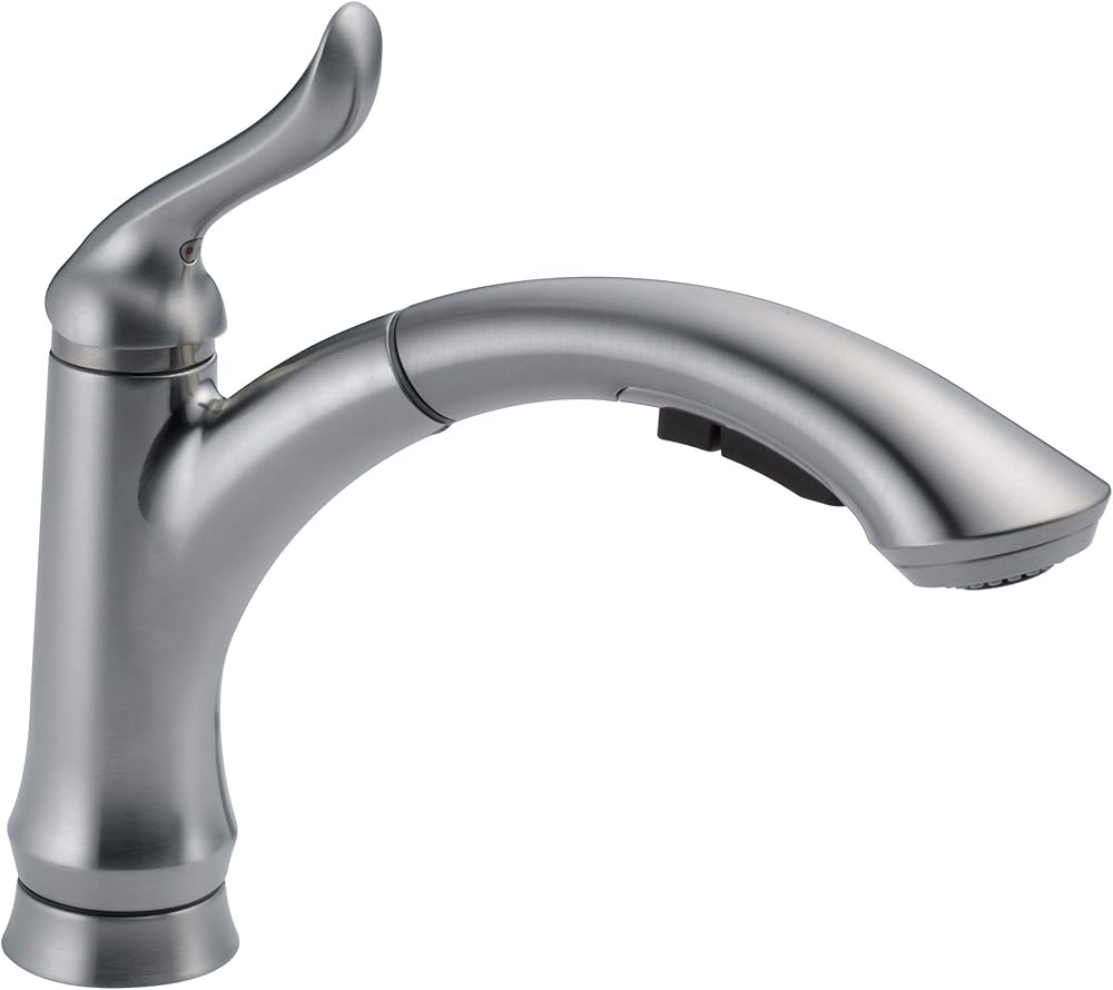 Delta Faucet Linden Single-Handle Kitchen Sink Faucet with Pull Out Sprayer, Arctic Stainless 4353-AR-DST